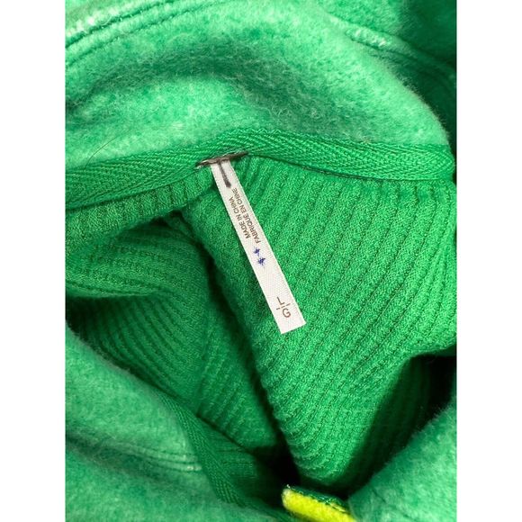 Free People Ruby West Coast Jacket Ombre Stripe Brushed Thermal Lime Green sz L - Picture 6 of 6